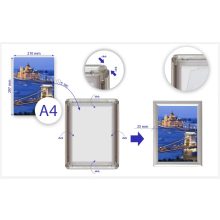 A/4 pattintós, alumínium plakátkeret