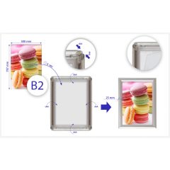 B/2 pattintós, alumínium plakátkeret