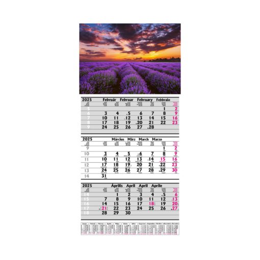 Speditőr naptár levendulás fejléccel 