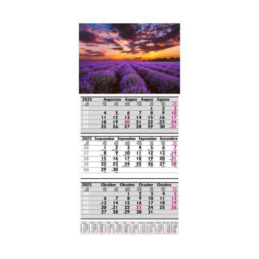 Speditőr naptár levendulás fejléccel 