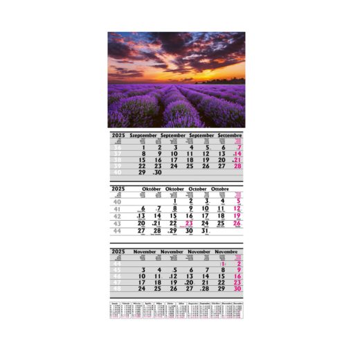 Speditőr naptár levendulás fejléccel 