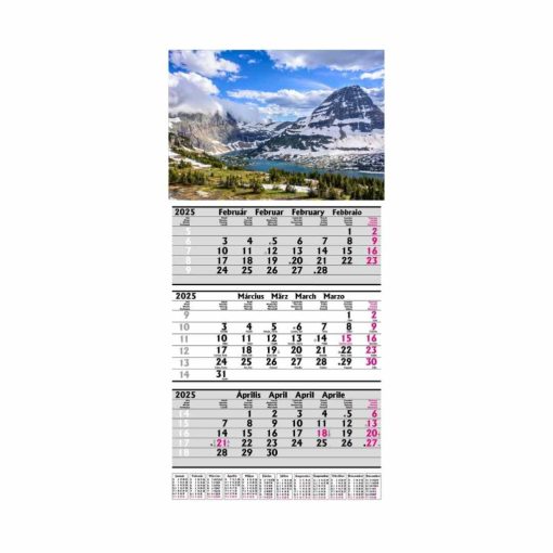 Speditőr naptár havas tájkép fejléccel (20-49 db)