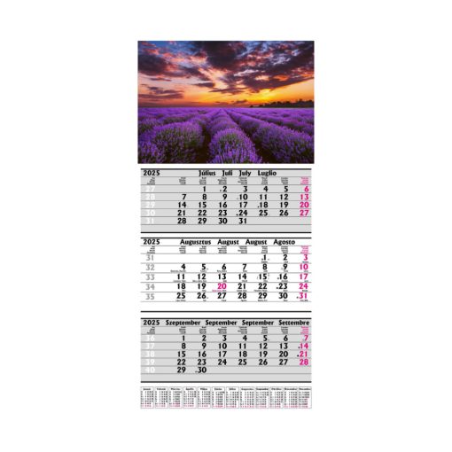 Speditőr naptár levendulás fejléccel (50 db-tól)